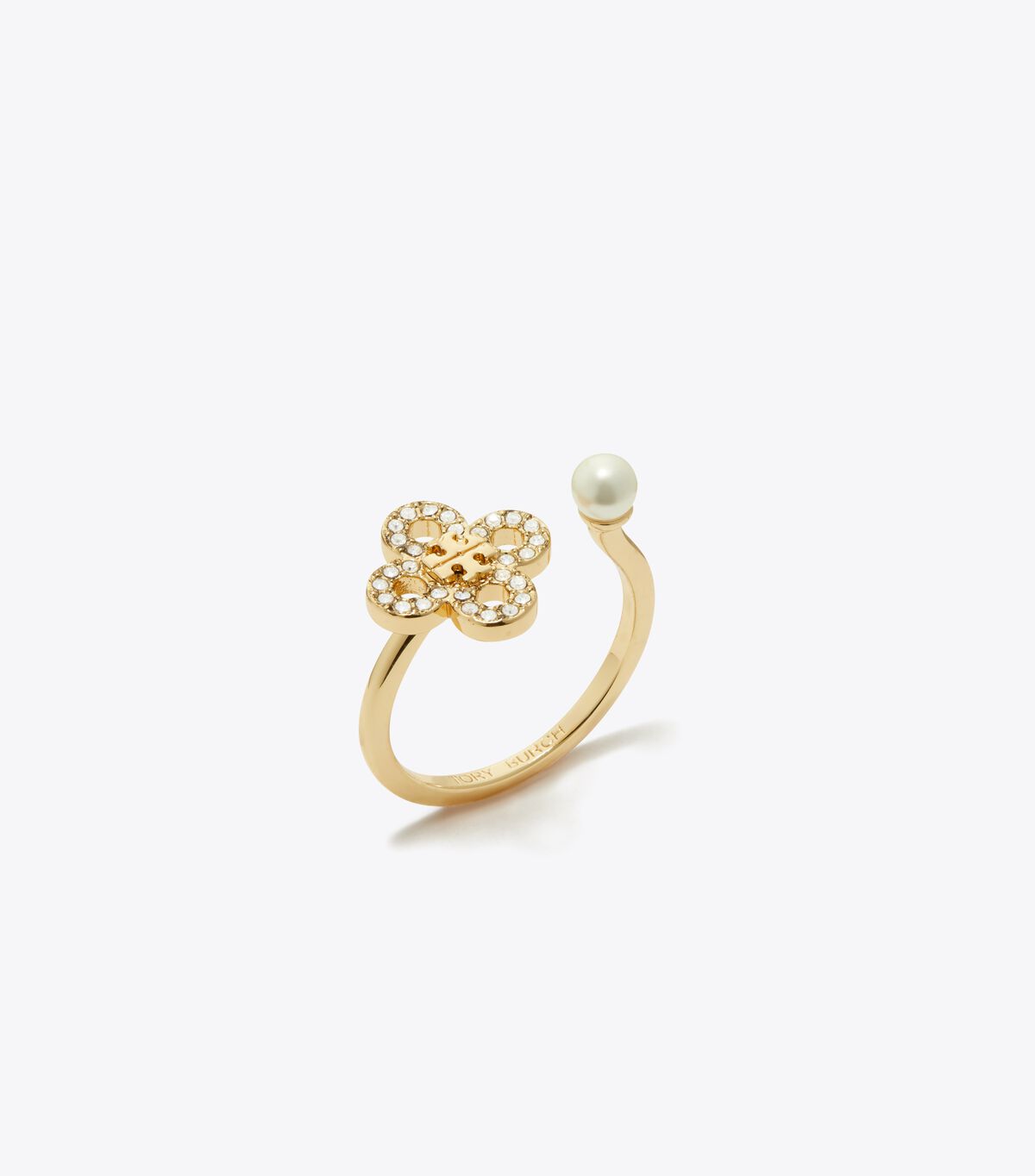 tory burch kira clover pave ring