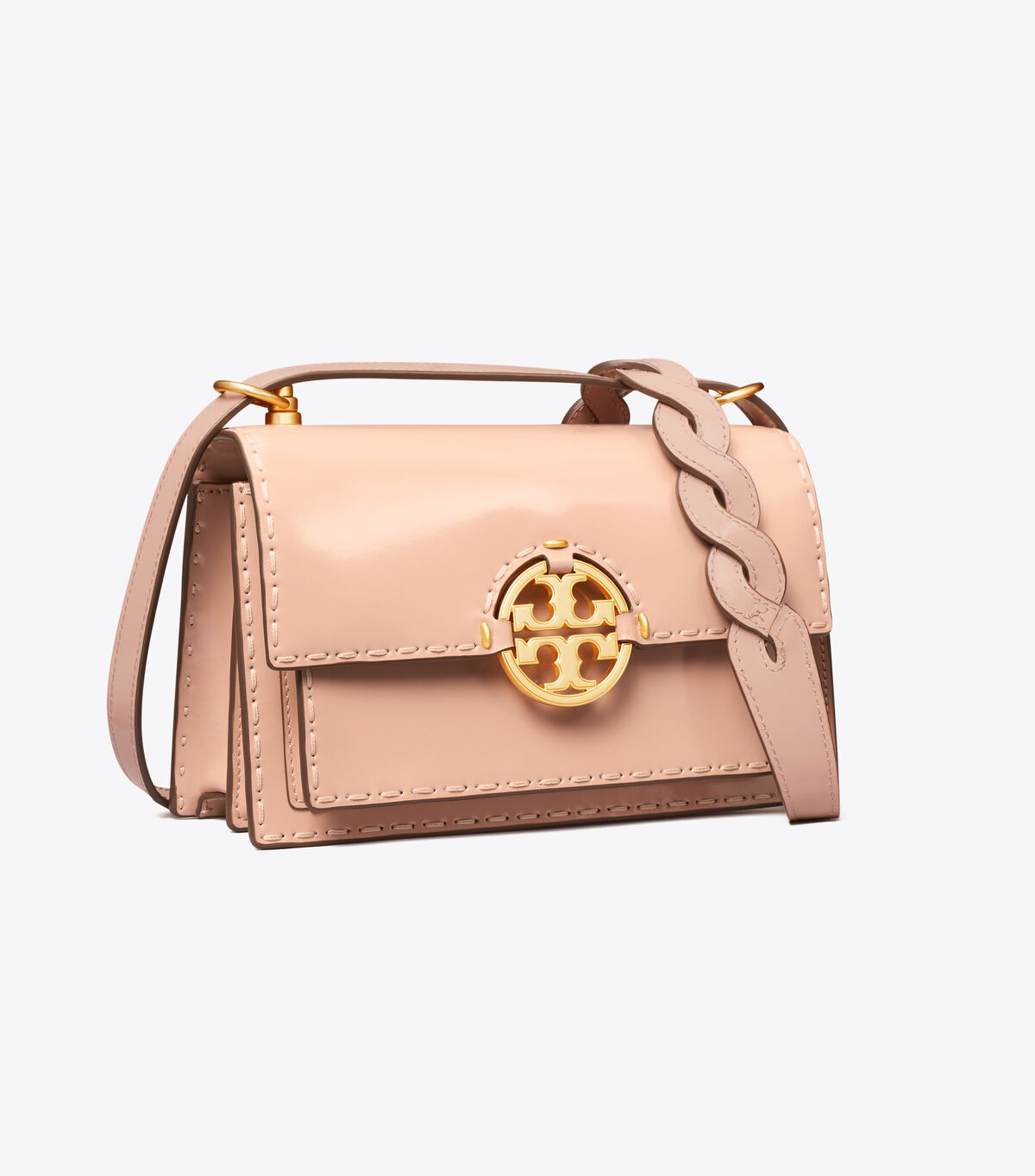 Small Miller Spazzolato Pickstitch Flap Shoulder Bag