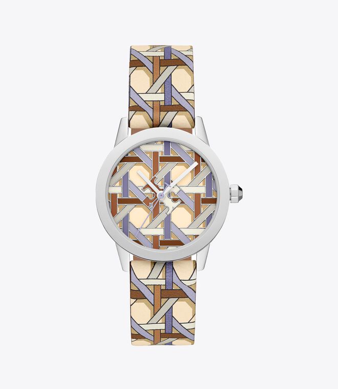 Gigi Watch, Printed Leather/Stainless Steel, 36 x 42 MM