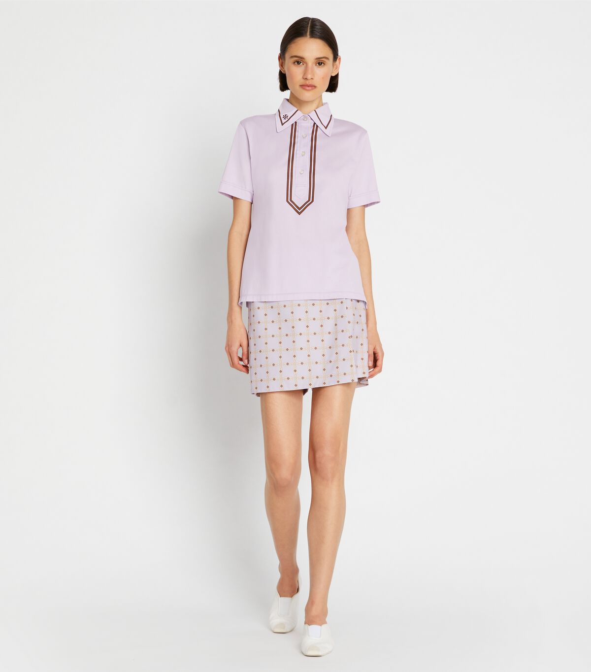 tory burch retro mercerized cotton polo