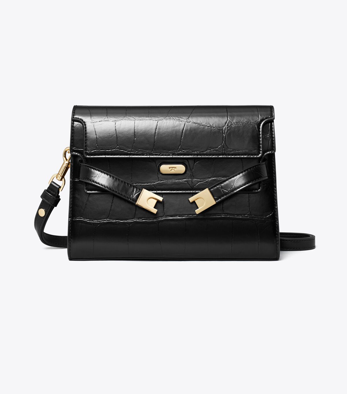 tory burch lee radziwill croc embossed shoulder bag