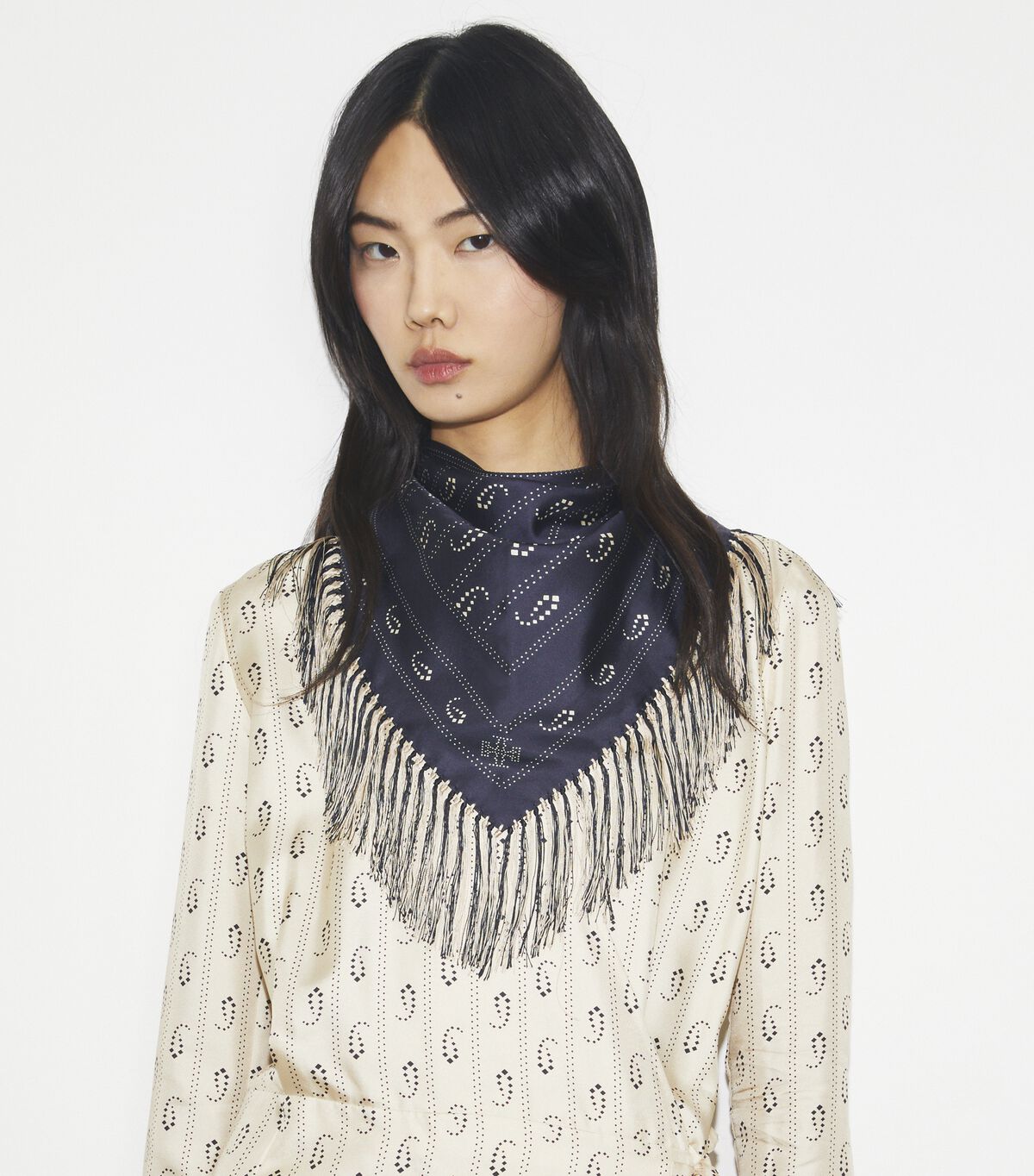 Silk Triangle Scarf tory burch silk triangle scarf