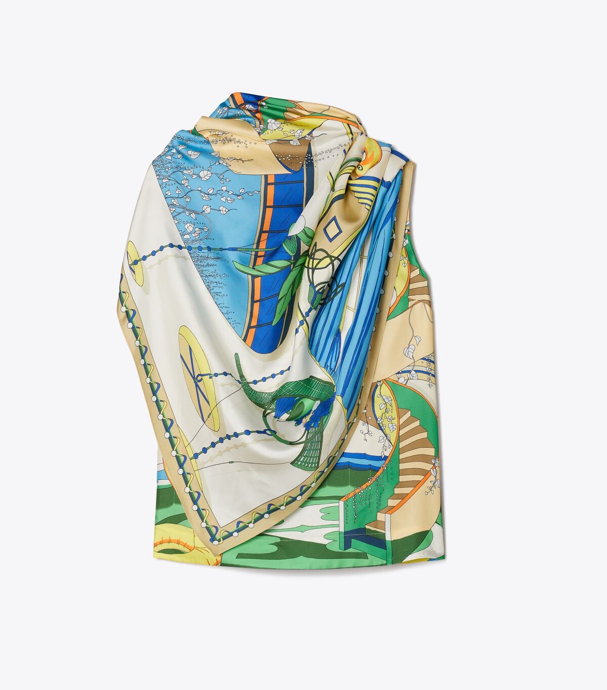 tory burch printed silk cape top
