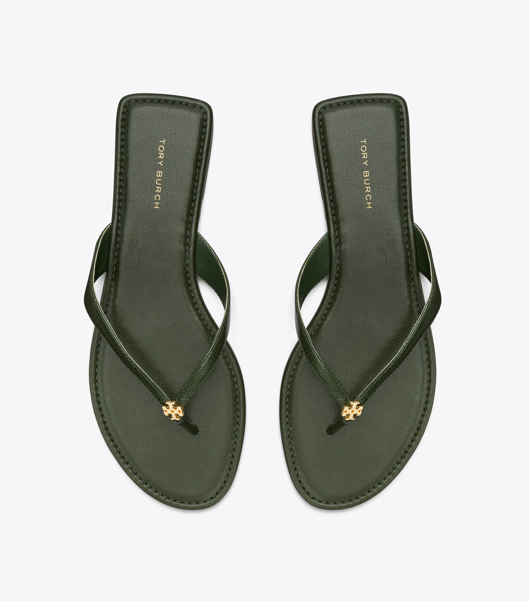 Flip Flops Tory Burch Rubber Flats Classic Flip-Flop, Dark Emerald