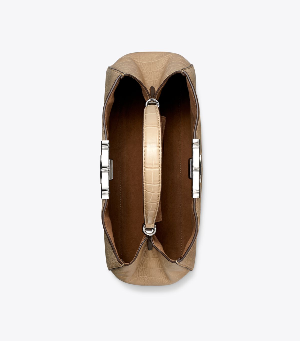 tory burch حقيبة إليانور الناعمة بنقشة جلد التمساح