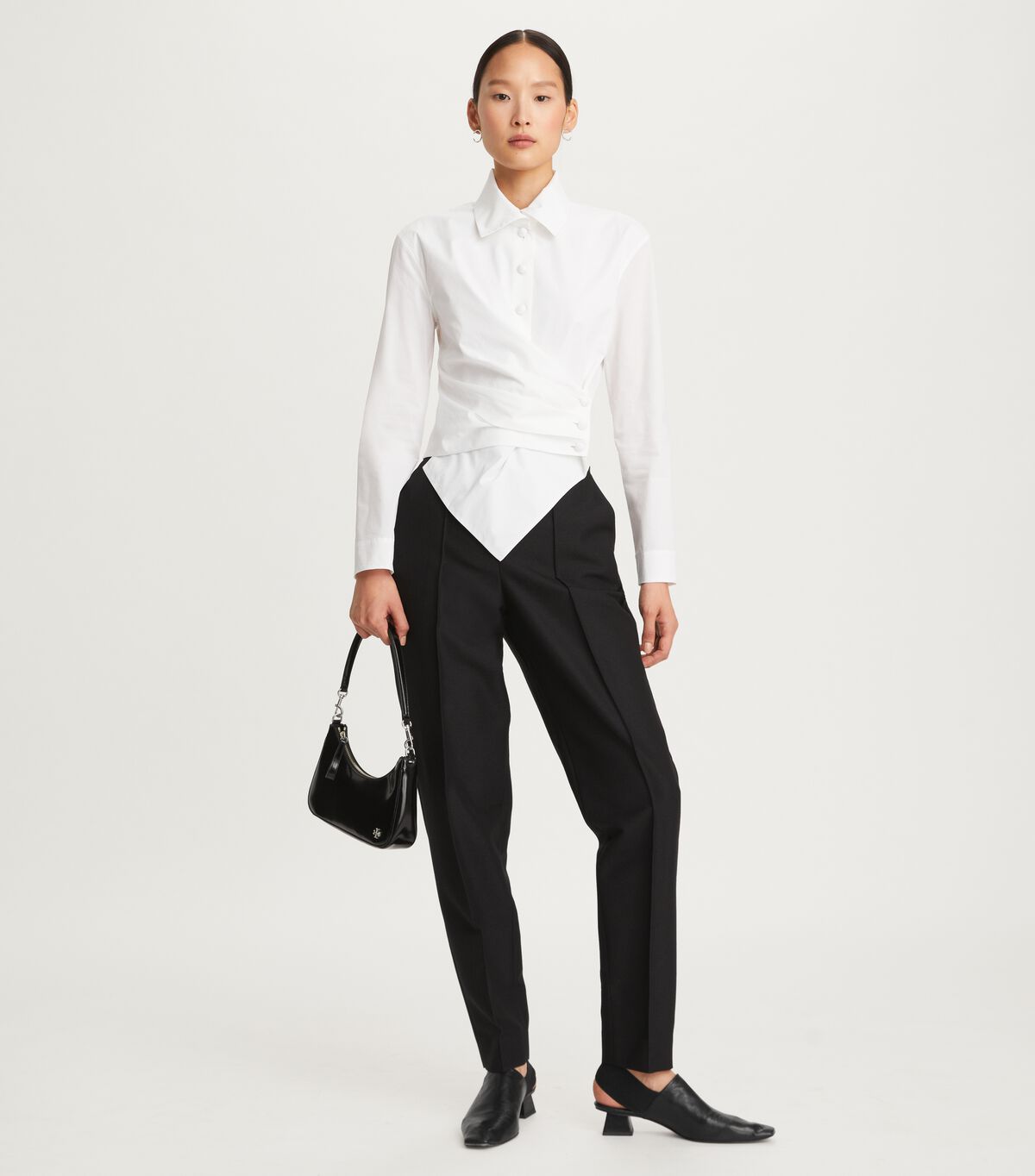 tory burch poplin wrap shirt