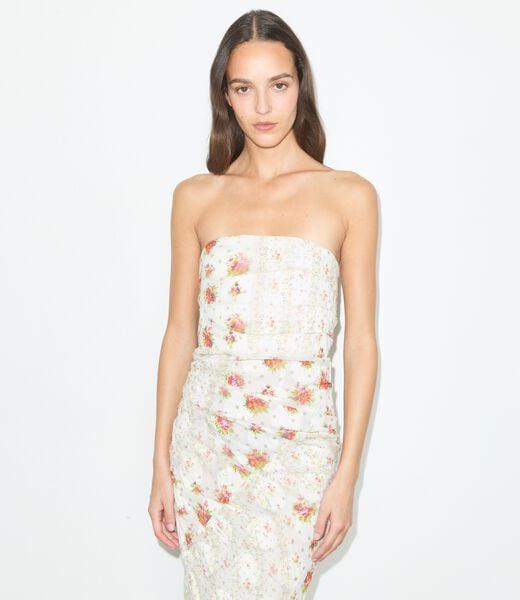 Strapless Cotton Jacquard Dress tory burch strapless cotton jacquard dress