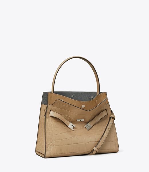 tory burch حقيبة لي رادزيويل مزدوجة صغيرة بنقشة بارزة