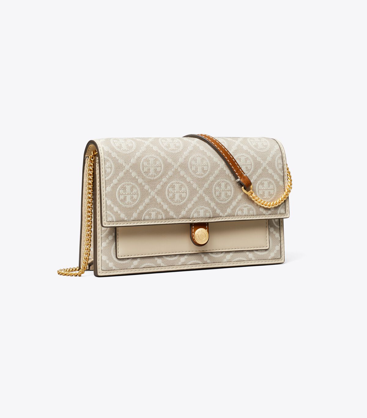 T Monogram Jacquard Chain Wallet