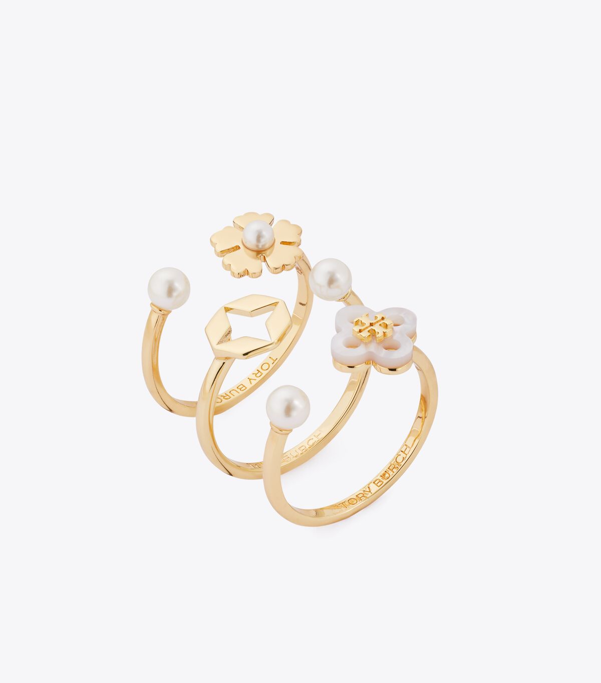 Forget Me Not Stacking Ring Set tory burch forget me not stacking ring set