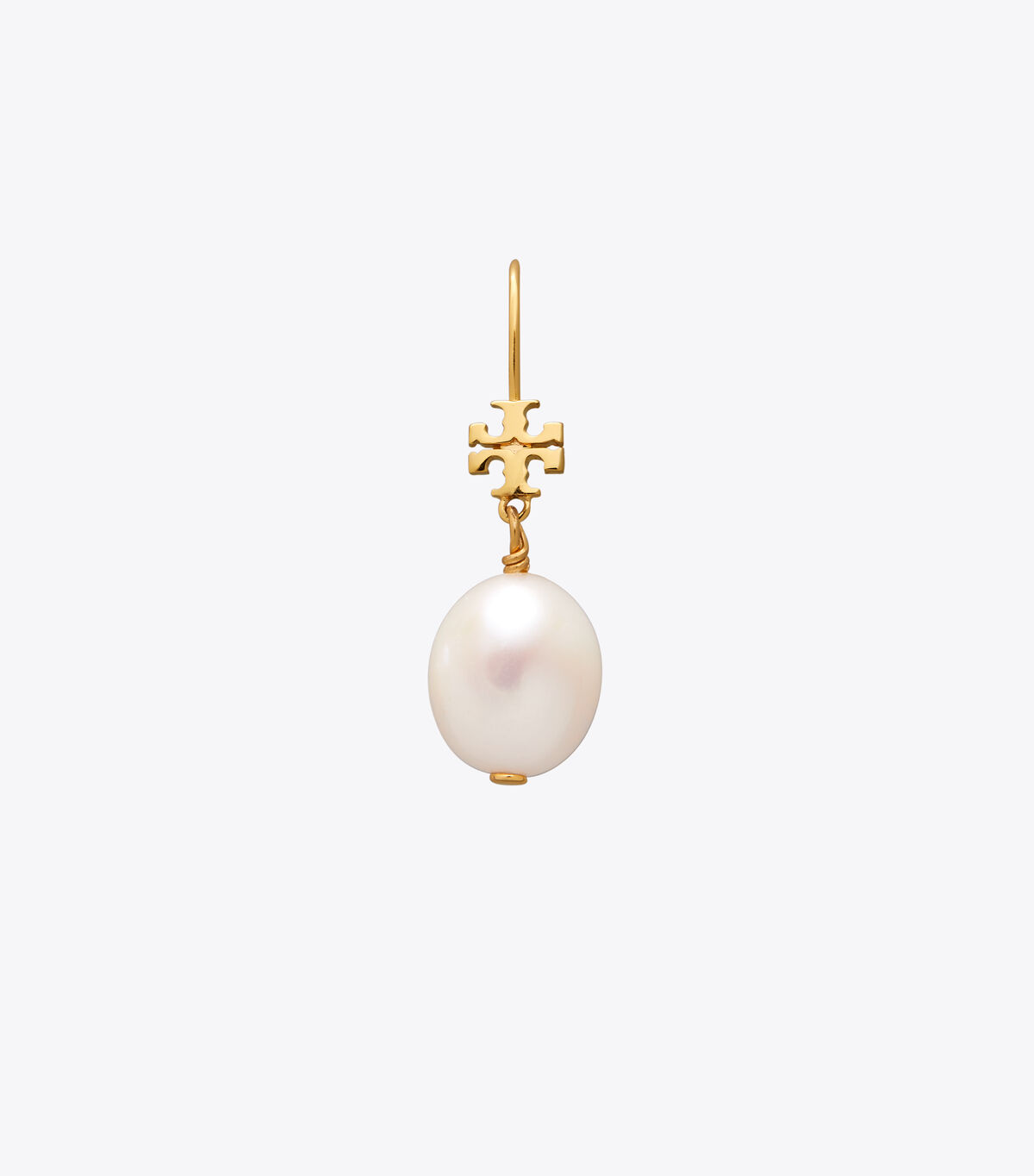 tory burch double  t  pearl drop earring