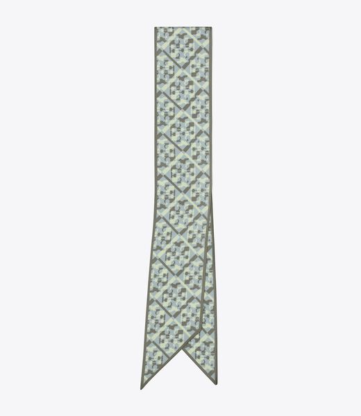 tory burch prismatic t monogram silk ribbon tie