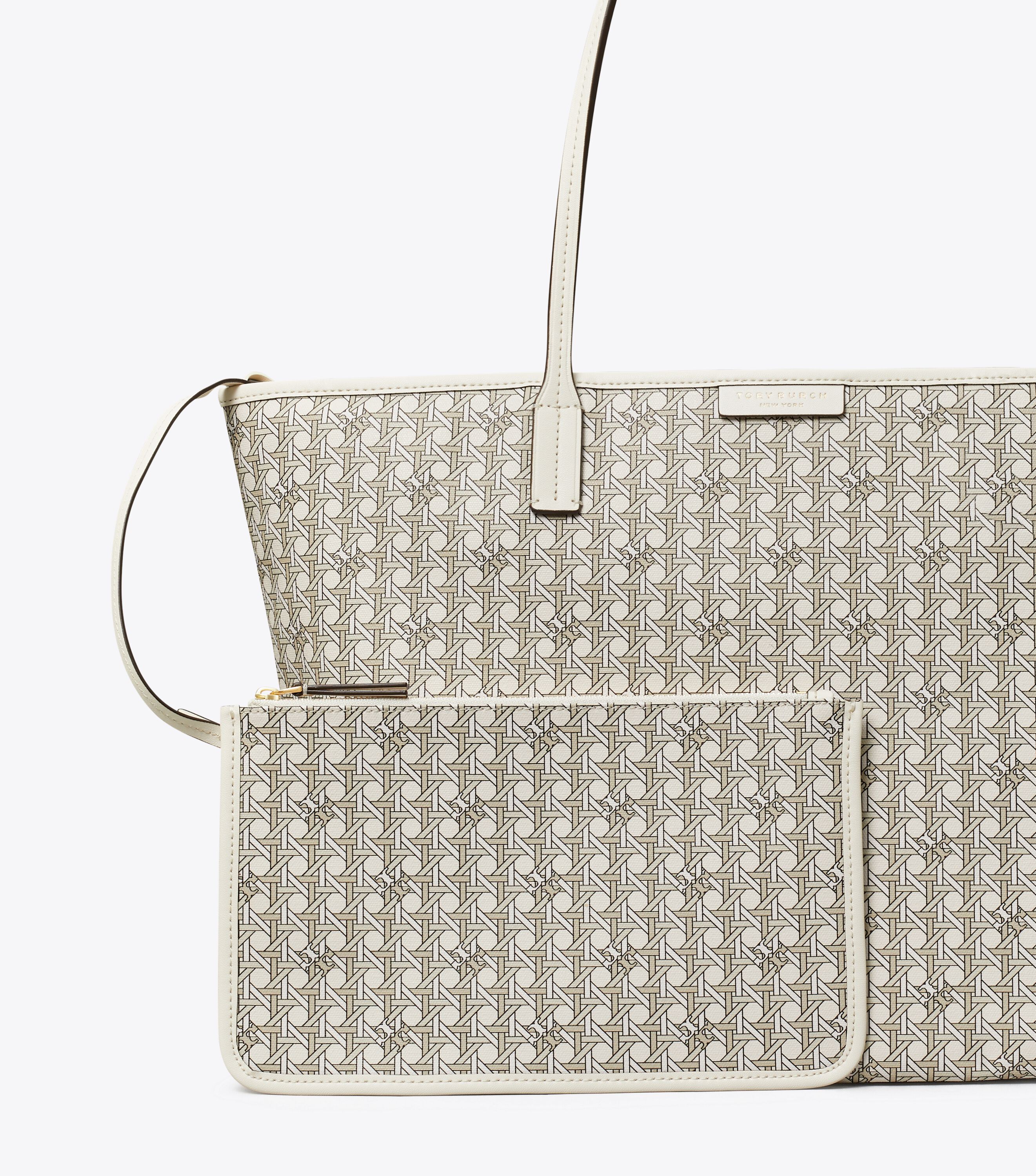 Tory burch tote hot sale bag with zipper