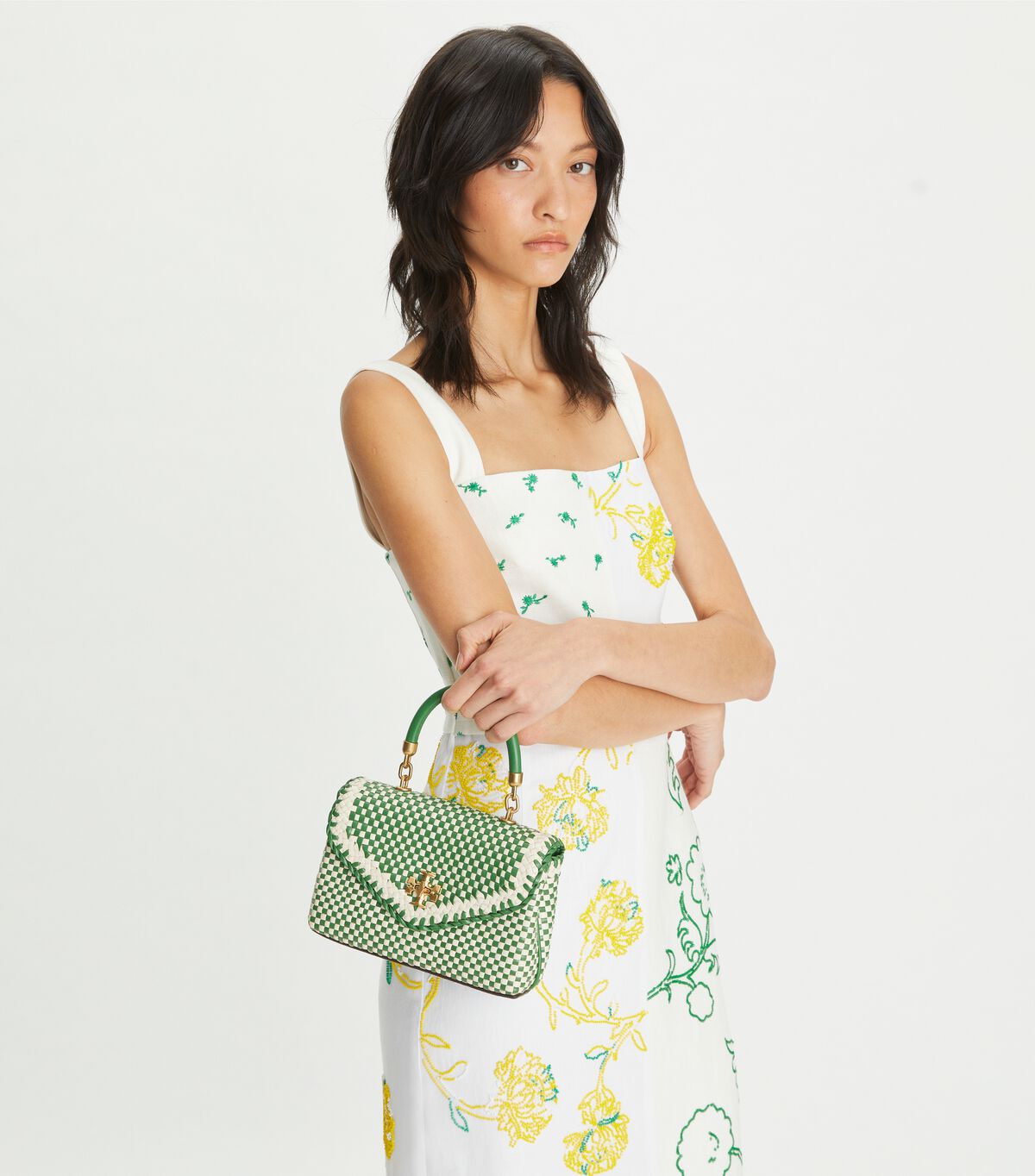 Mini Kira Woven TopHandle Bag Tory Burch Navigation Tory Burch