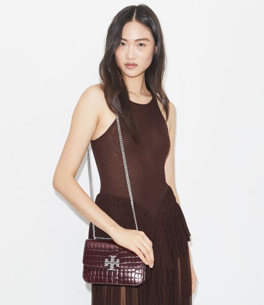 حقيبة كتف صغيرة من إليانور بنقشة جلد التمساح tory burch حقيبة كتف صغيرة من إليانور بنقشة جلد التمساح