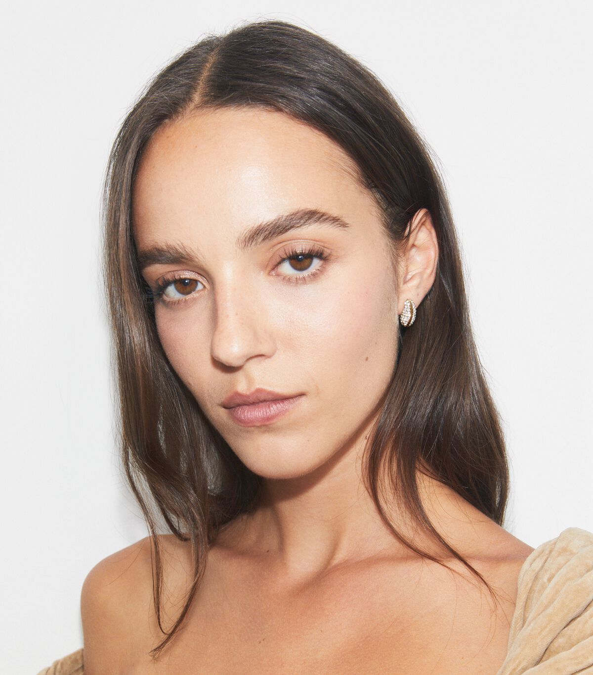 tory burch small pierced pav  earrings