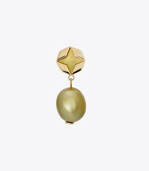 tory burch kira clover pearl drop earring