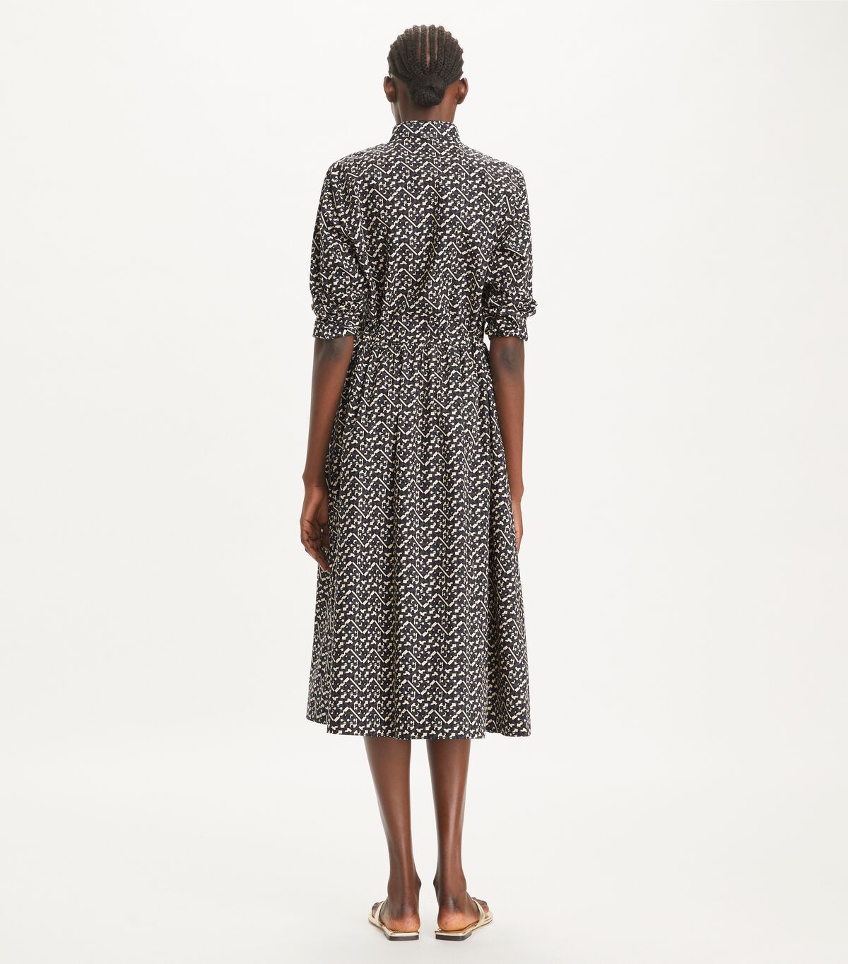 tory burch long printed poplin shirtdress