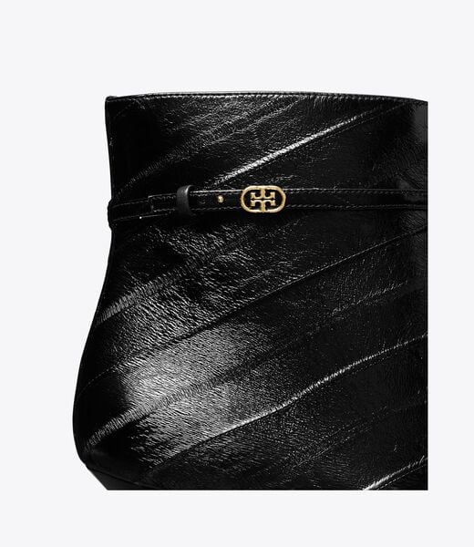 tory burch double t buckle ankle boot