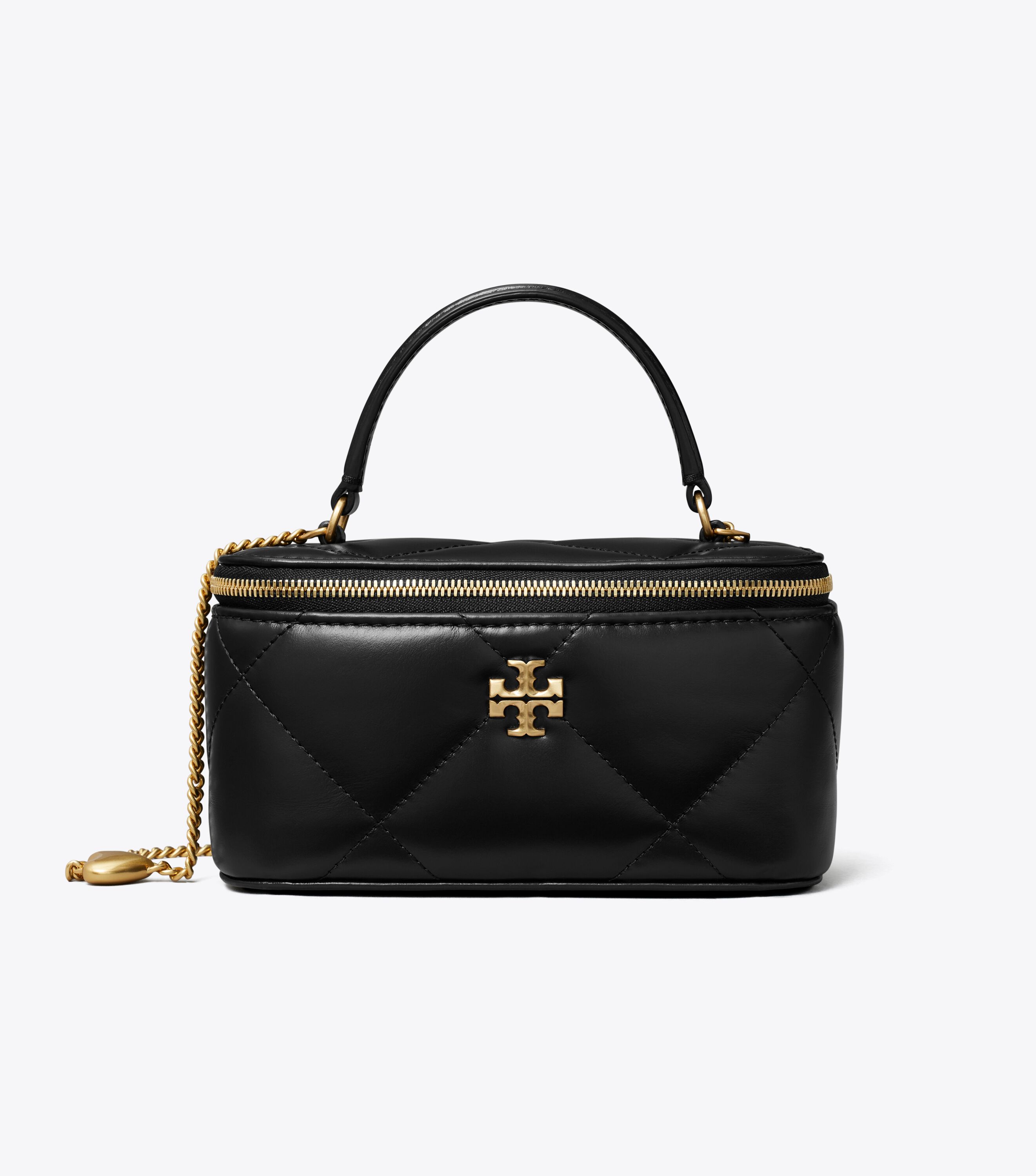 Kira Charm Diamond Quilt Vanity Case, Black | Tory Burch UAE