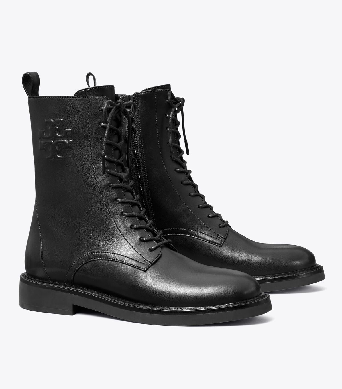 tory burch double t combat boot