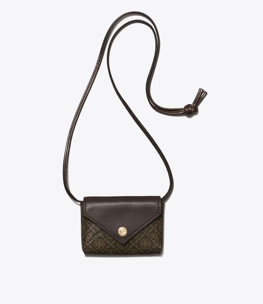 tory burch t monogram coated canvas card case lanyard