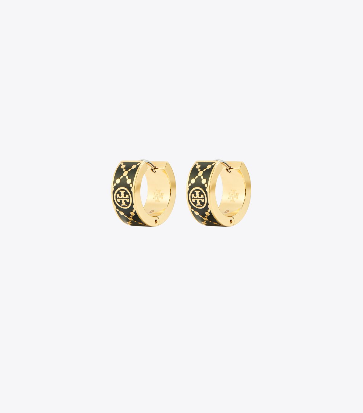 tory burch small t monogram hoop earring