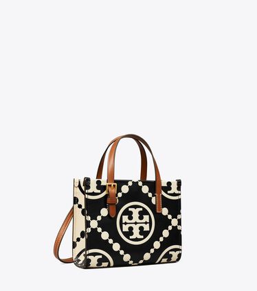 Mini T Monogram Contrast Embossed Square Tote