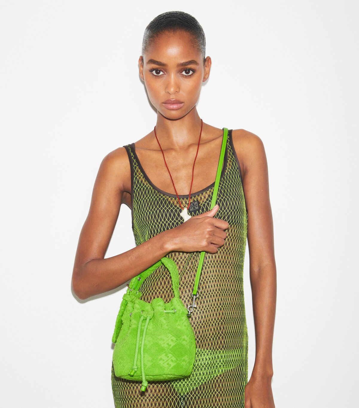 tory burch t monogram terry mini bucket bag