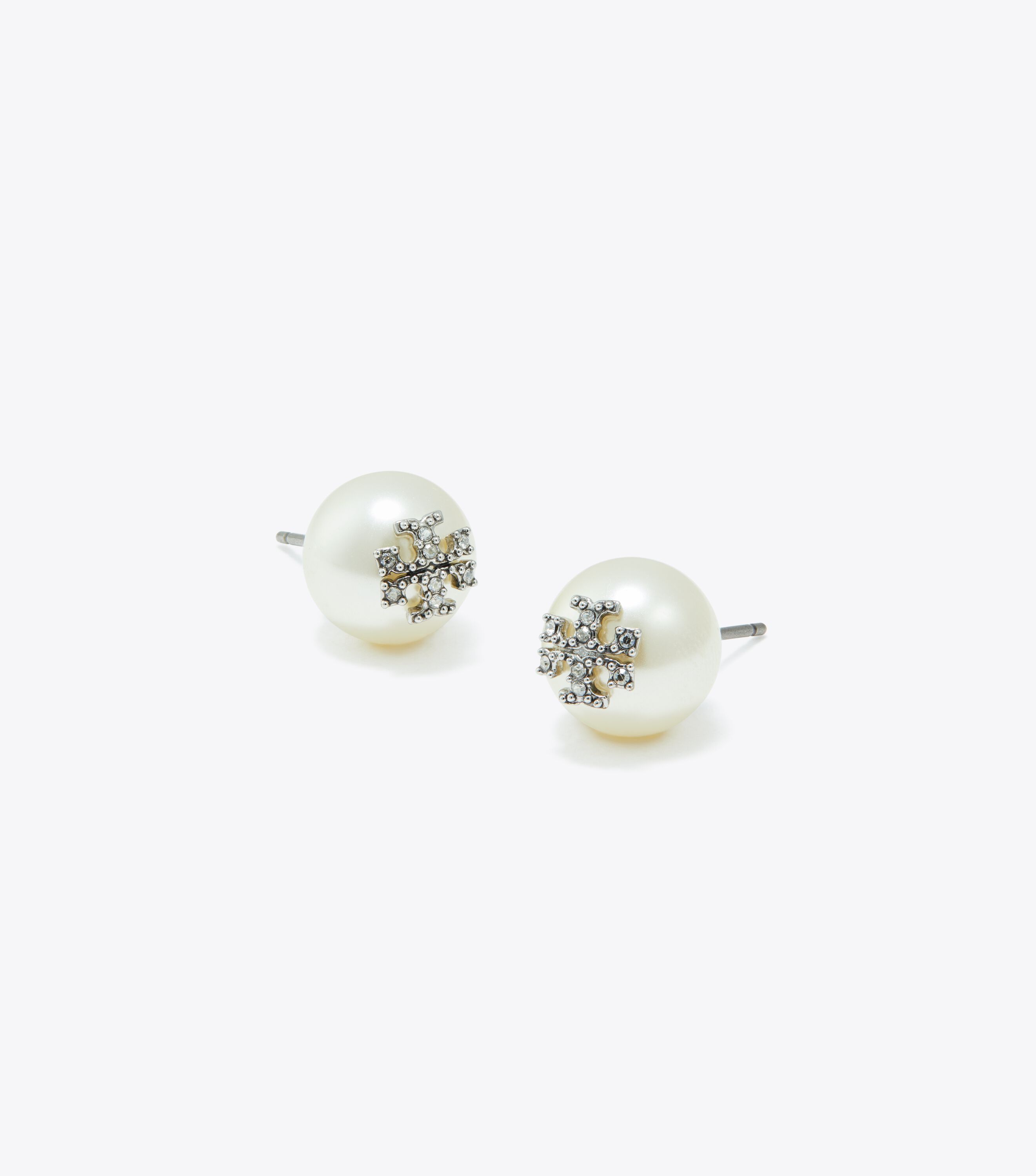★関税込★Tory Burch★Crystal Pearl Stud Earring★ TORY BURCH Swarovski Crystal Pearl Logo Stud Earrings | eBay