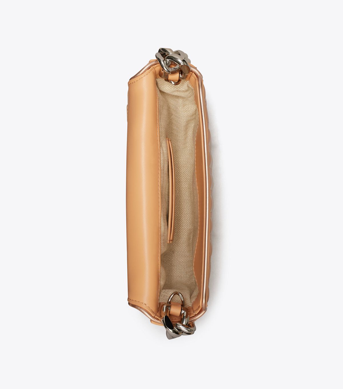 tory burch mini fleming soft metallic quilt crescent bag