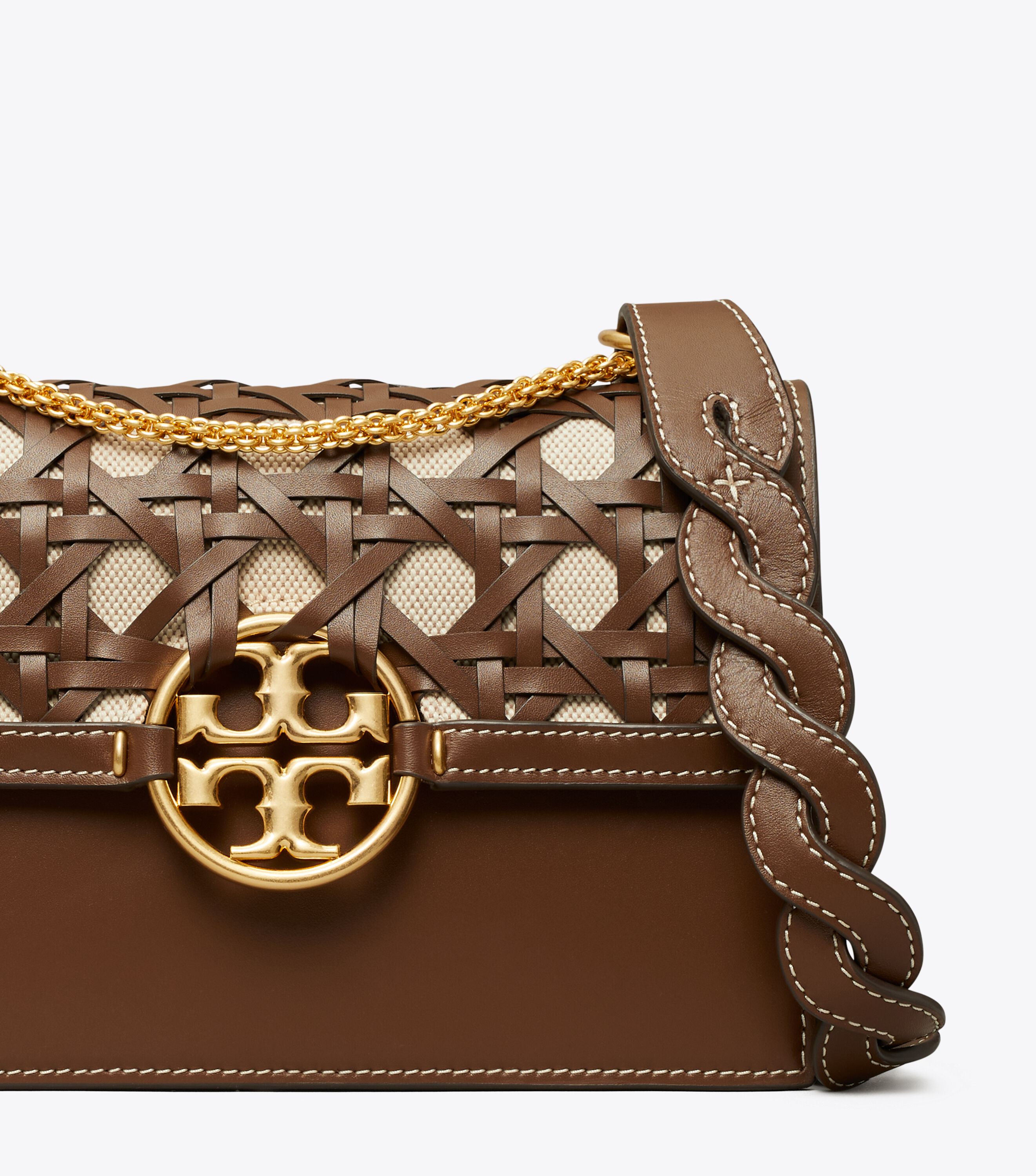 Miller Basketweave Small Shoulder Bag, Star Anise | Tory Burch UAE