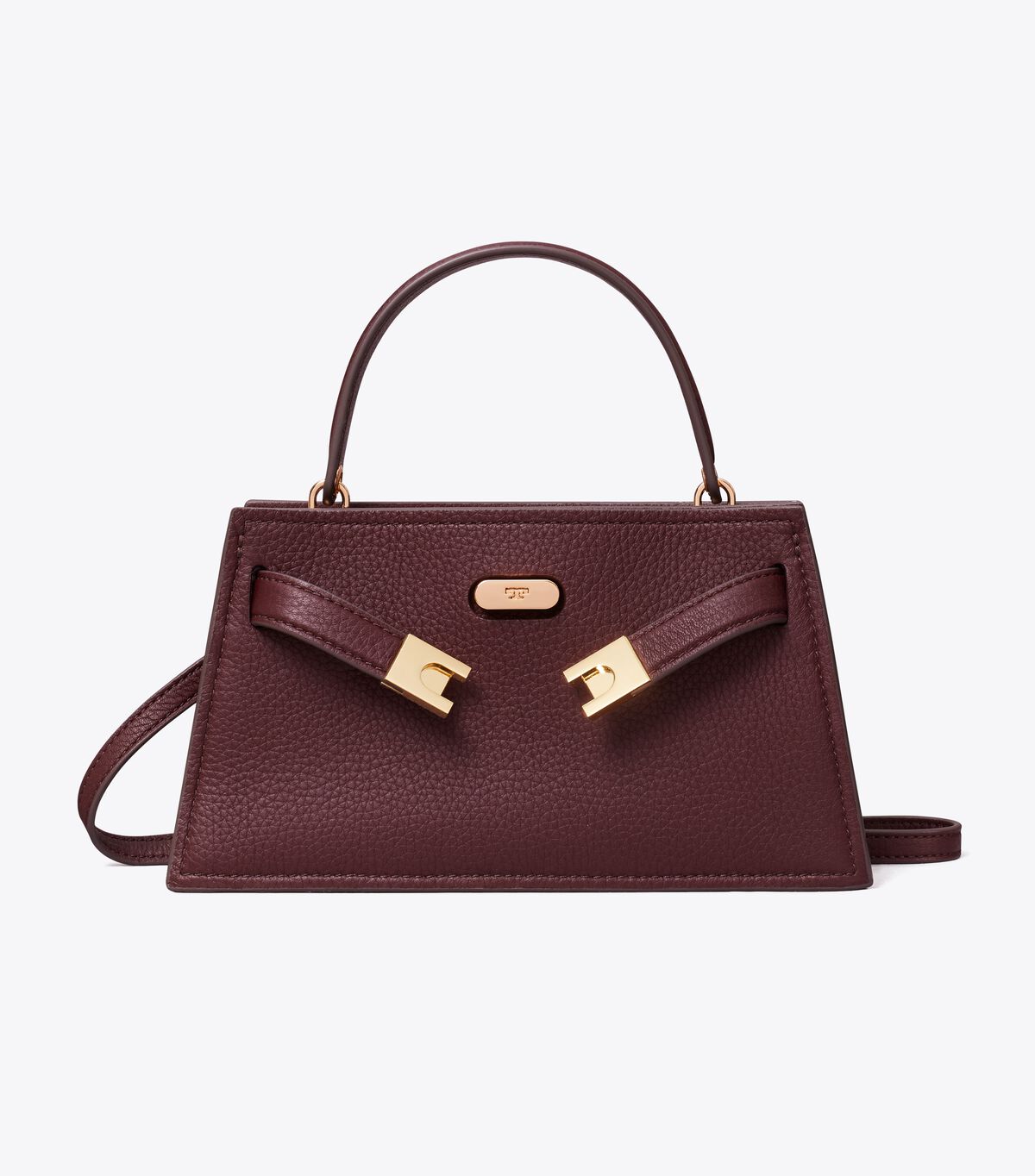tory burch mini lee radziwill pebbled top handle bag