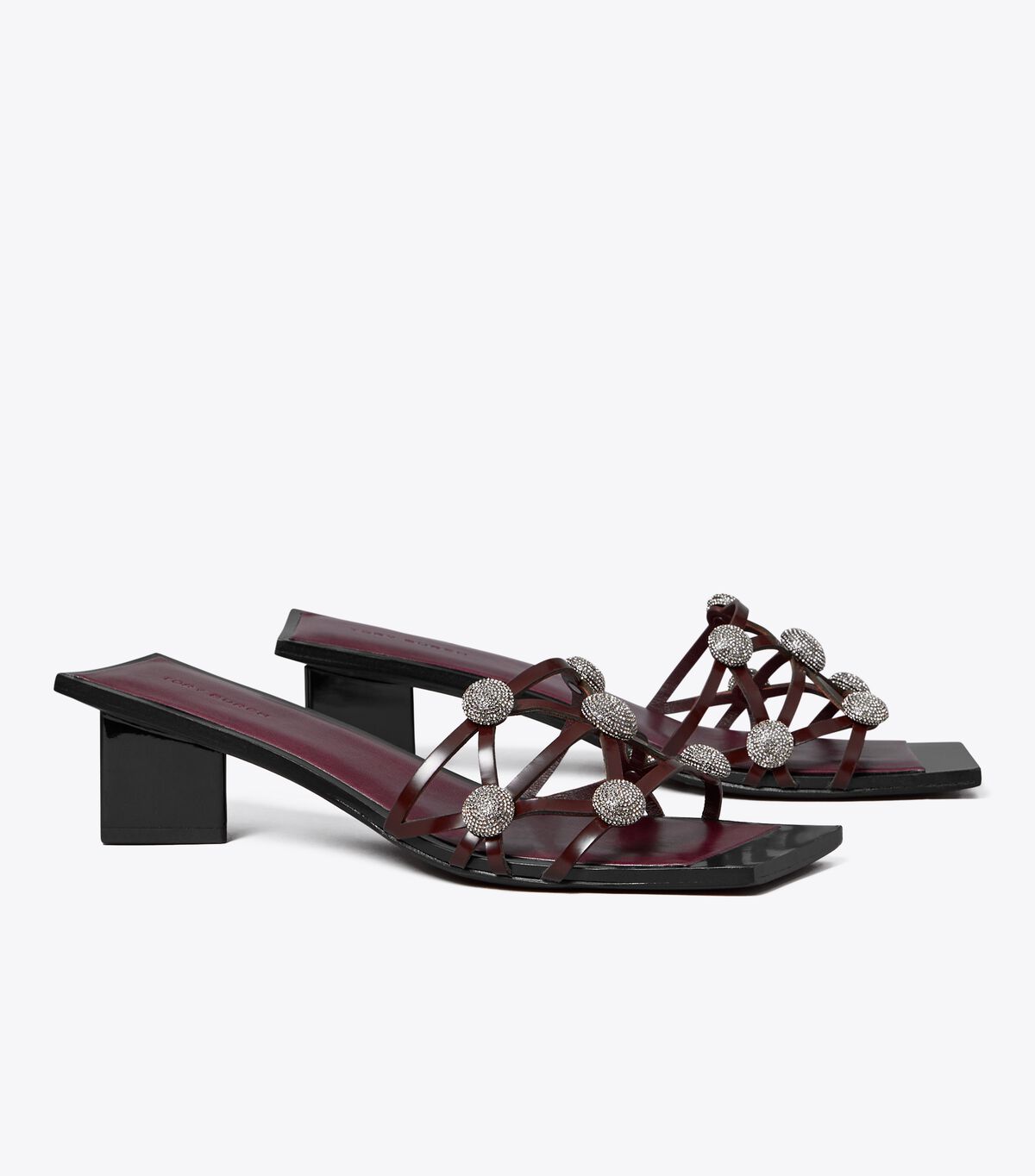 Crystal Bobble Heeled Mule Sandal