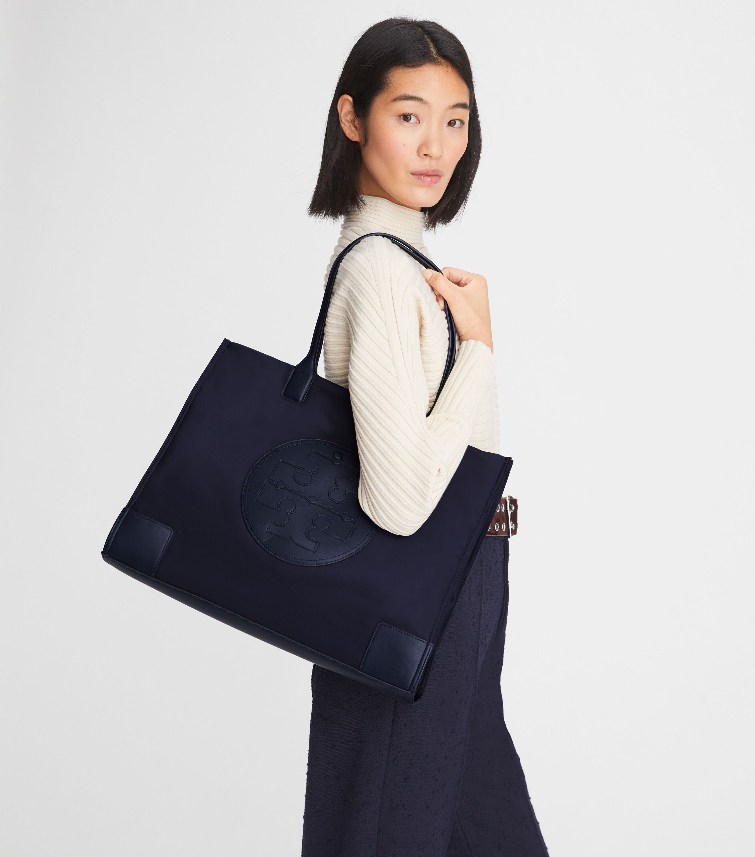 Ella leather tote tory burch sales