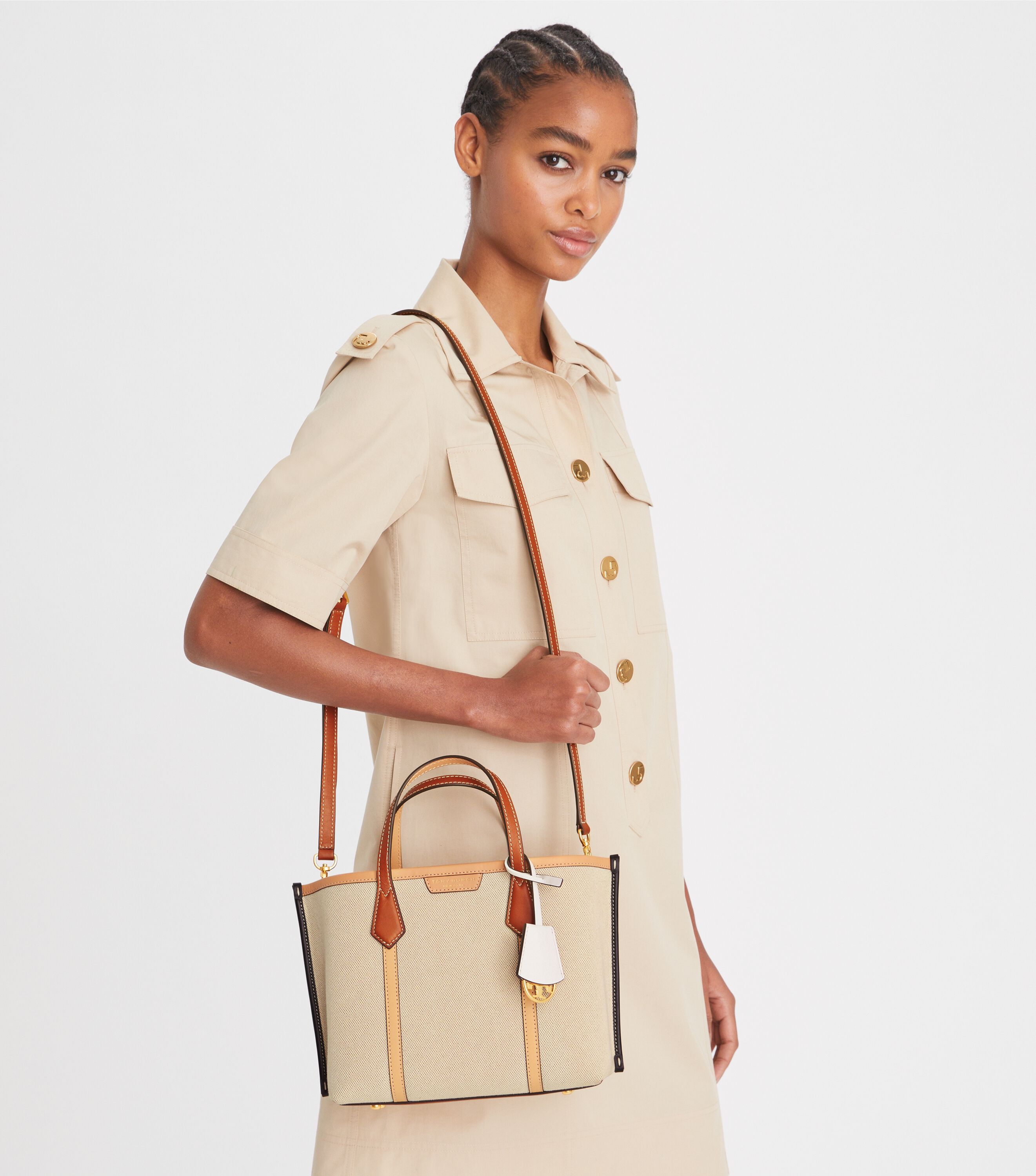 Tory Burch Perry Canvas Tote Factory Sale | bellvalefarms.com