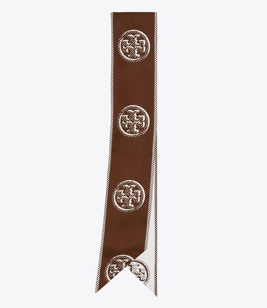 tory burch medallion logo ribbon tie