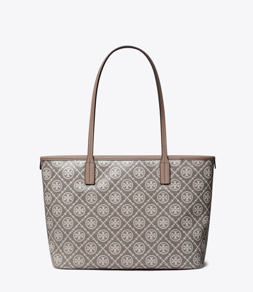 tory burch t monogram coated jacquard small zip tote