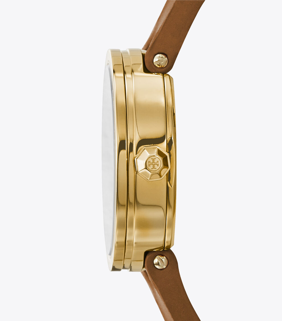 Reva Watch, Luggage Leather/Gold-Tone, 36 MM, Luggage/Gold  display picture 2