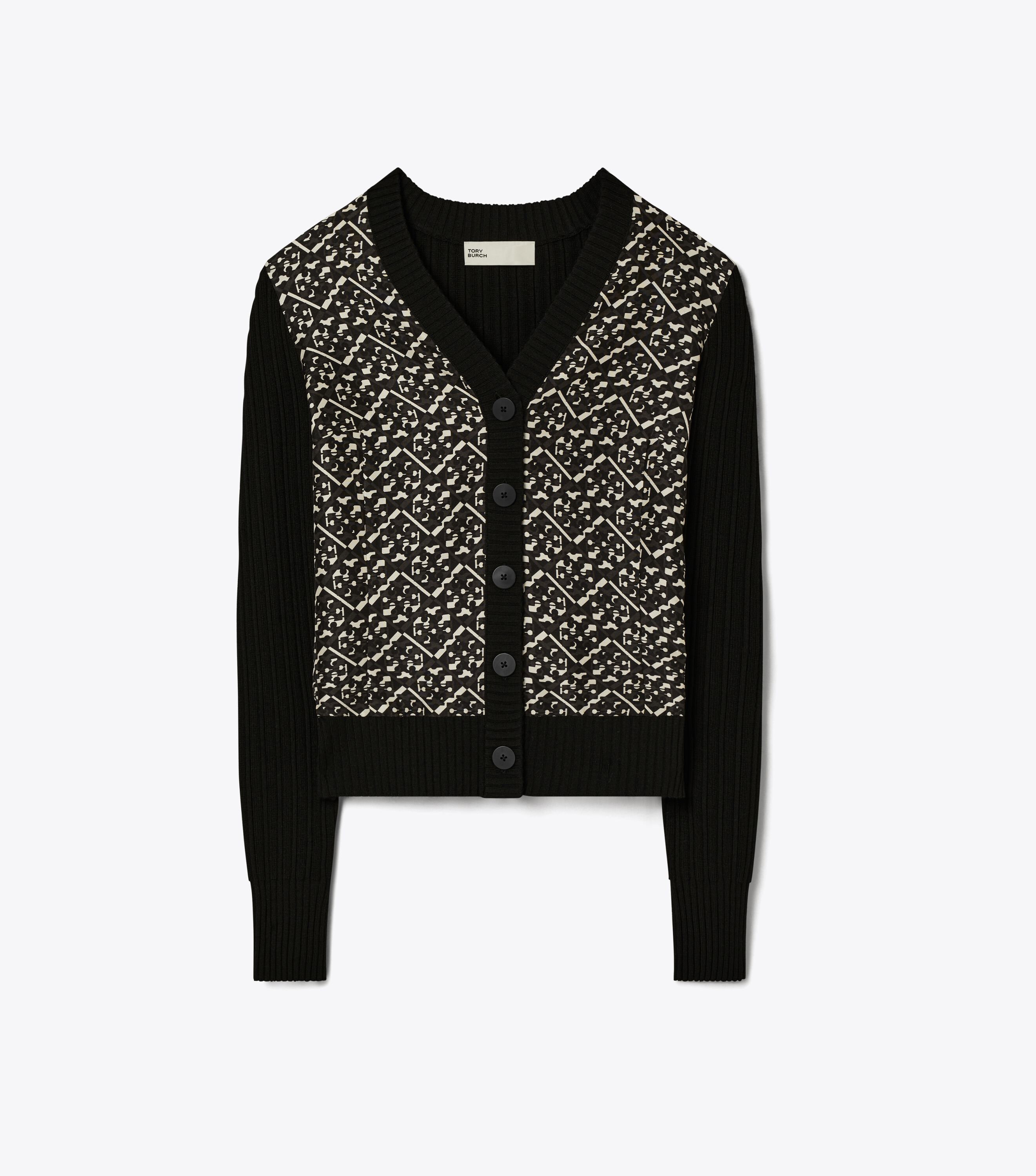 Tory Burch Silk Front Wool Cardigan Tory Burch UAE