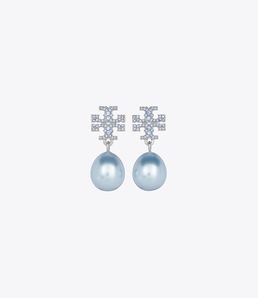 tory burch moondance pearl and pav  drop earrings