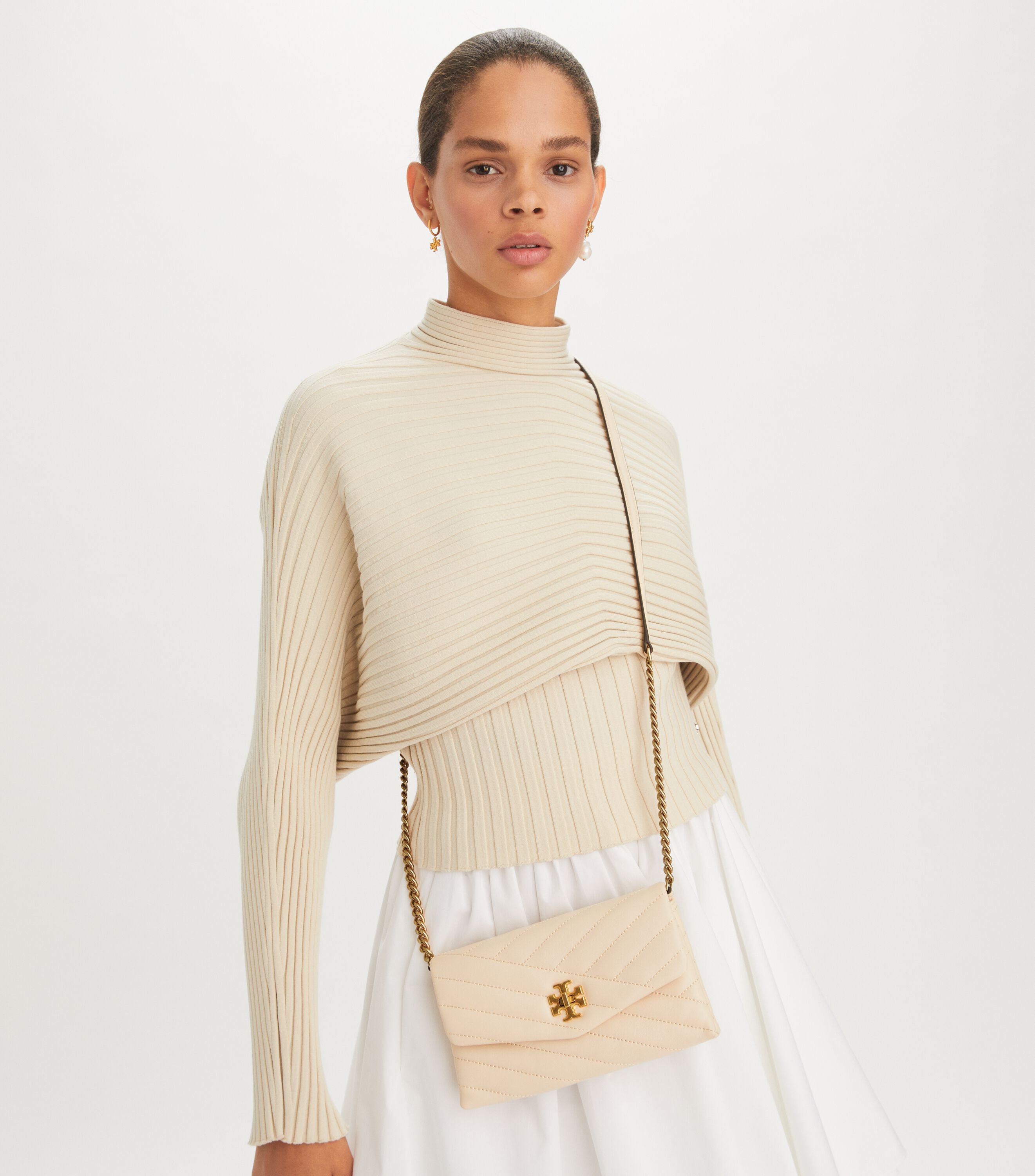 Kira Chevron Chain Wallet Handbags Tory Burch