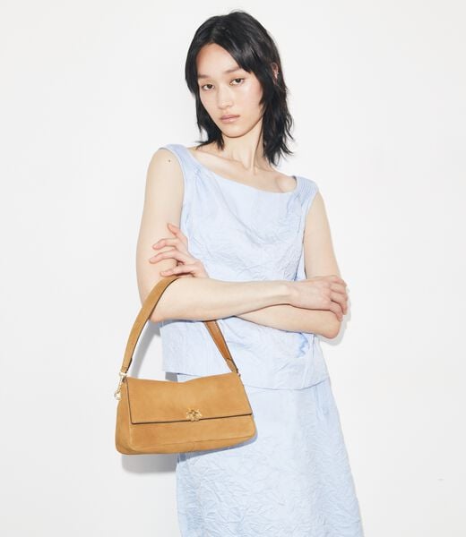 tory burch small charlie suede shoulder bag