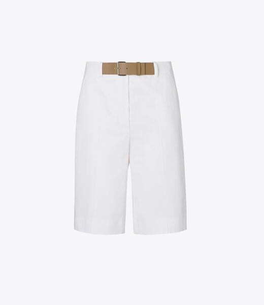 tory burch belted cotton shorts