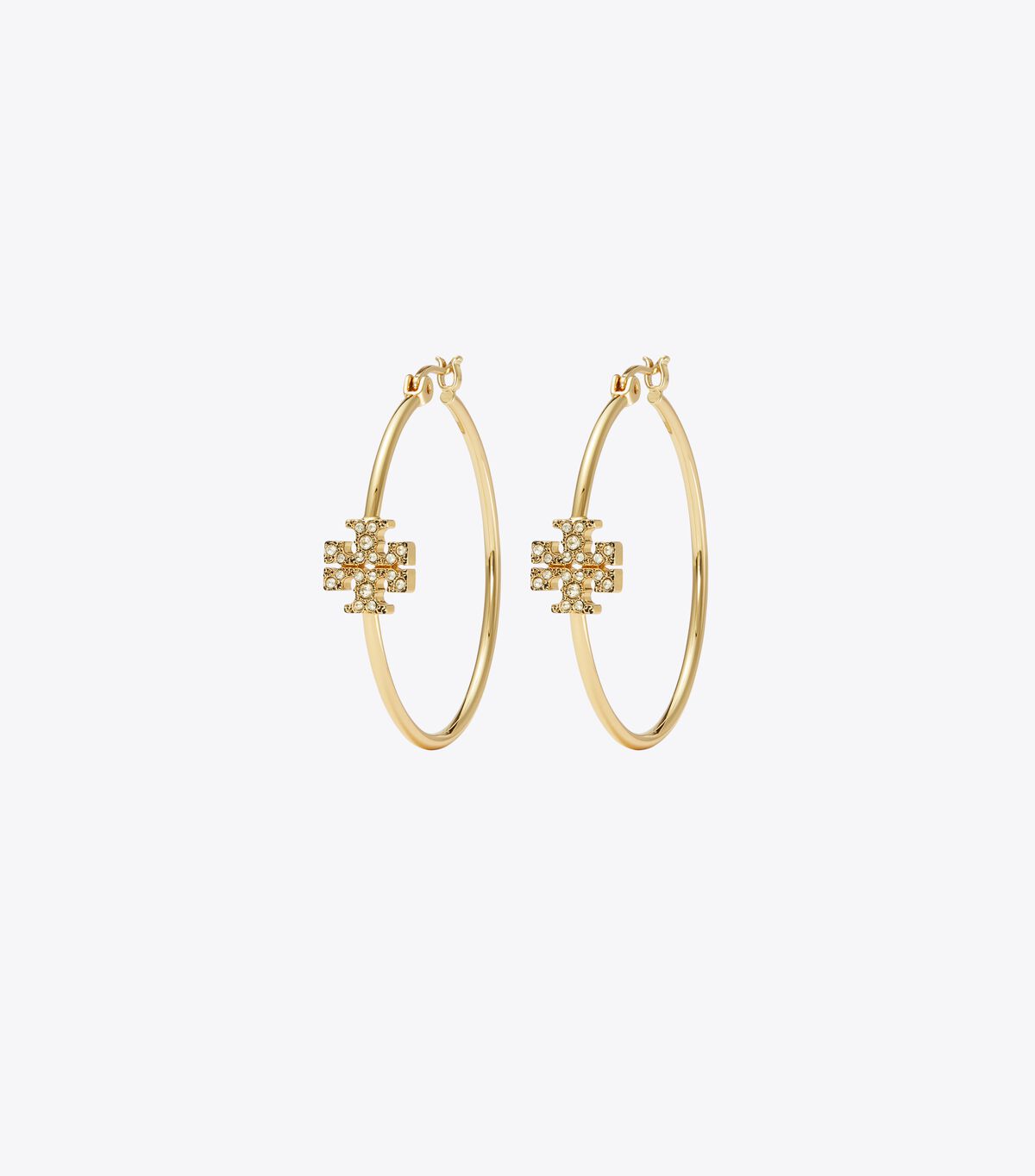 tory burch eleanor pave hoop earring
