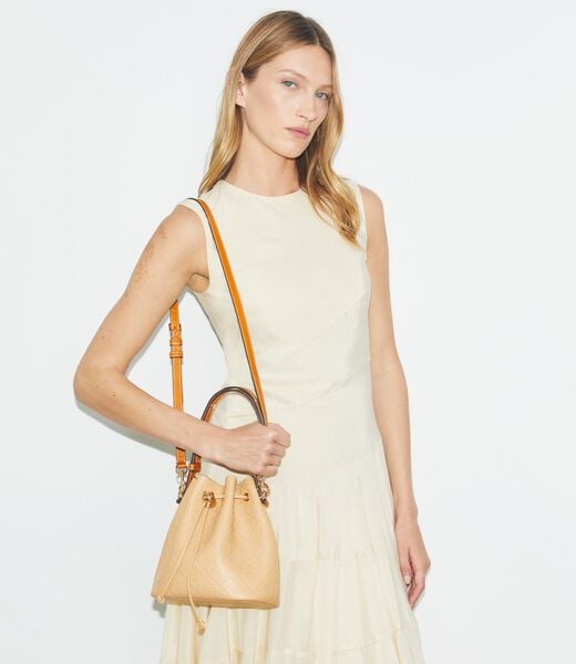 tory burch t monogram pebble bucket bag