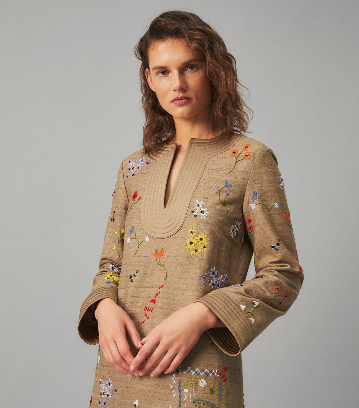 tory burch embroidered caftan