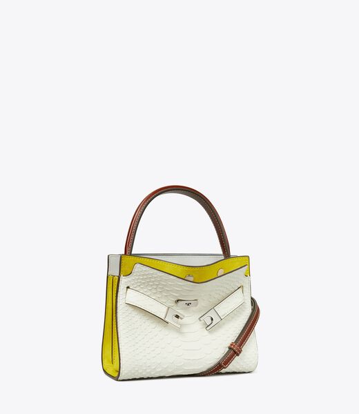 tory burch petite lee radziwill snake embossed double bag