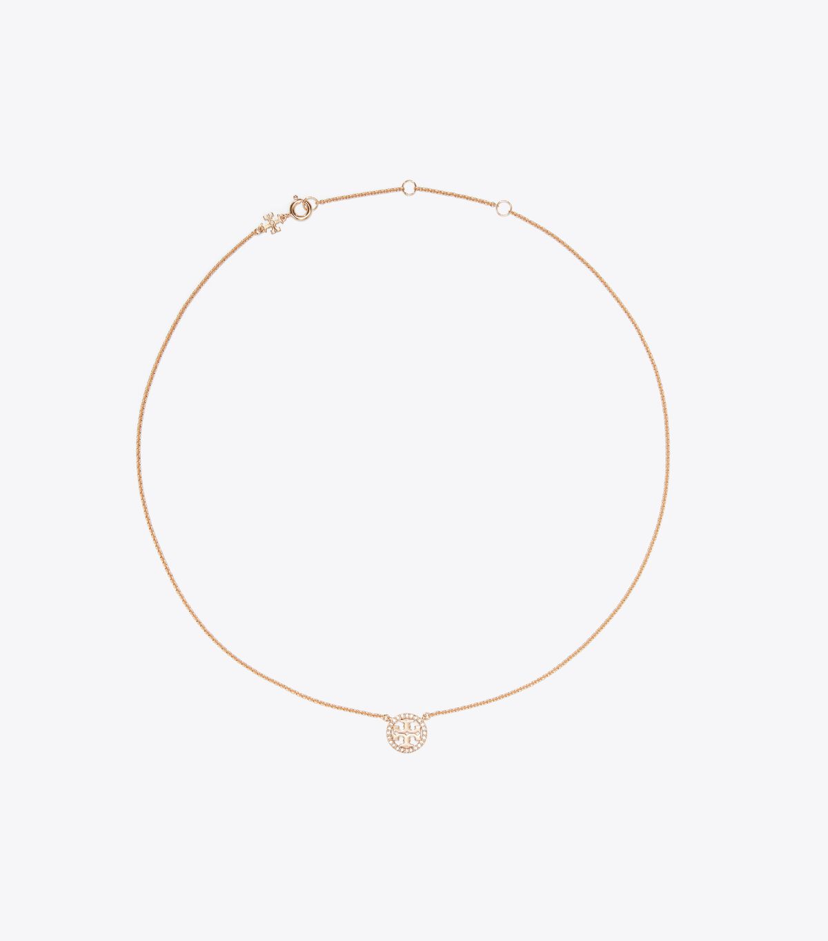 tory burch miller pave logo delicate necklace