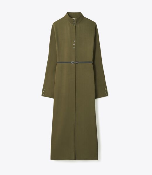 tory burch satin shirtdress